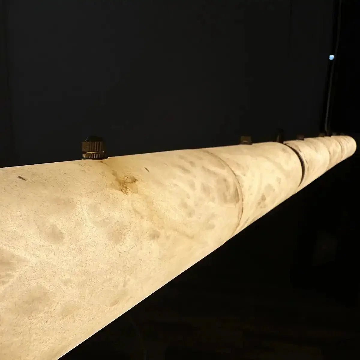 Modern Linear Alabaster Chandelier, Chandelier Over Dining Table - Zelno Lighting