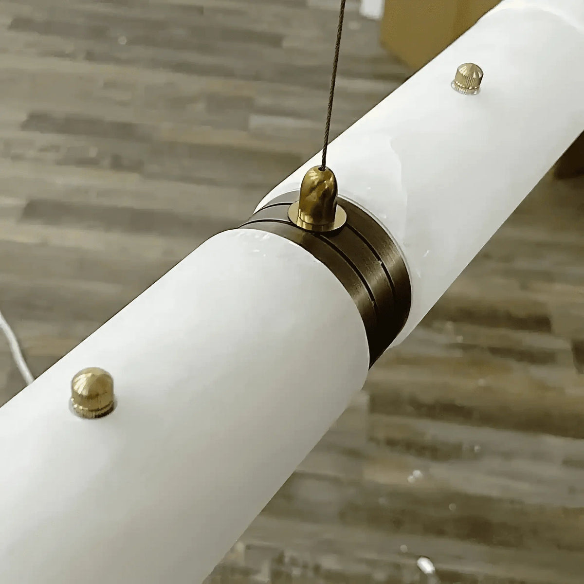 Modern Linear Alabaster Chandelier, Chandelier Over Dining Table - Zelno Lighting