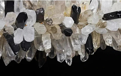 Modern Linear Natural Crystal Stick Chandelier - Zelno Lighting