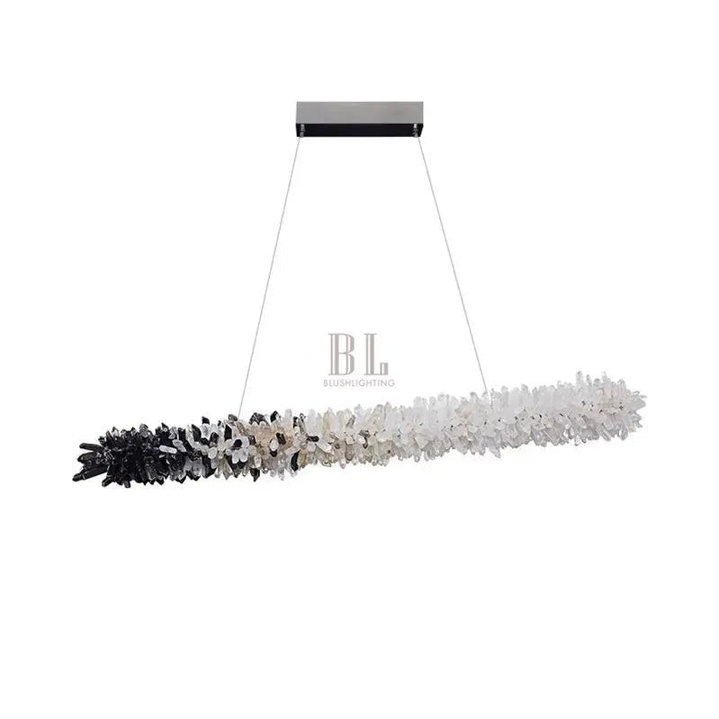 Modern Linear Natural Crystal Stick Chandelier - Zelno Lighting