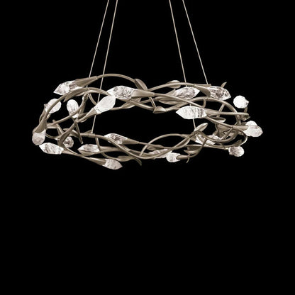 Modern Linear/Round Floral Branches Crystal Chandelier - Zelno Lighting