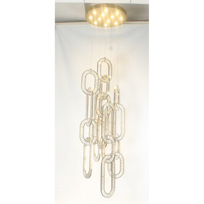 Modern Luxury Crystal Chain Cluster Chandelier for High Ceiling/Dining Room - Zelno Lighting