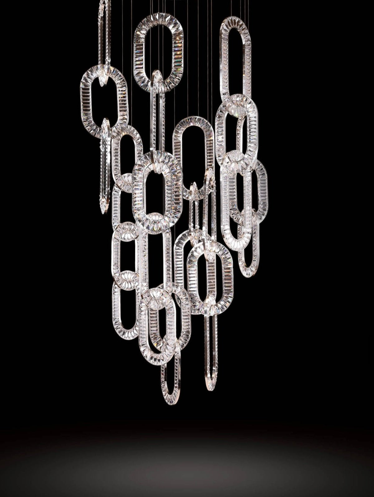 Modern Luxury Crystal Chain Cluster Chandelier for High Ceiling/Dining Room - Zelno Lighting