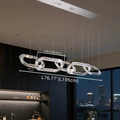 Modern Luxury Crystal Chain Cluster Chandelier for High Ceiling/Dining Room - Zelno Lighting