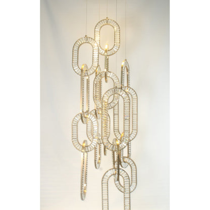 Modern Luxury Crystal Chain Cluster Chandelier for High Ceiling/Dining Room - Zelno Lighting