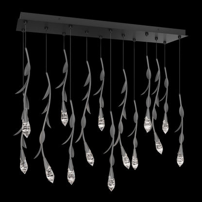 Modern Luxury Floating Branches Floral Crystal Chandelier with Rectangular Canopy for High-ceiling - Zelno Lighting