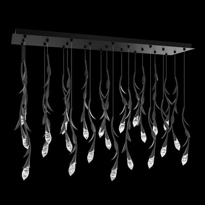 Modern Luxury Floating Branches Floral Crystal Chandelier with Rectangular Canopy for High-ceiling - Zelno Lighting