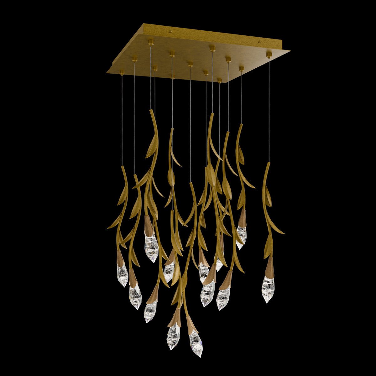 Modern Luxury Floating Branches Floral Crystal Chandelier - Zelno Lighting