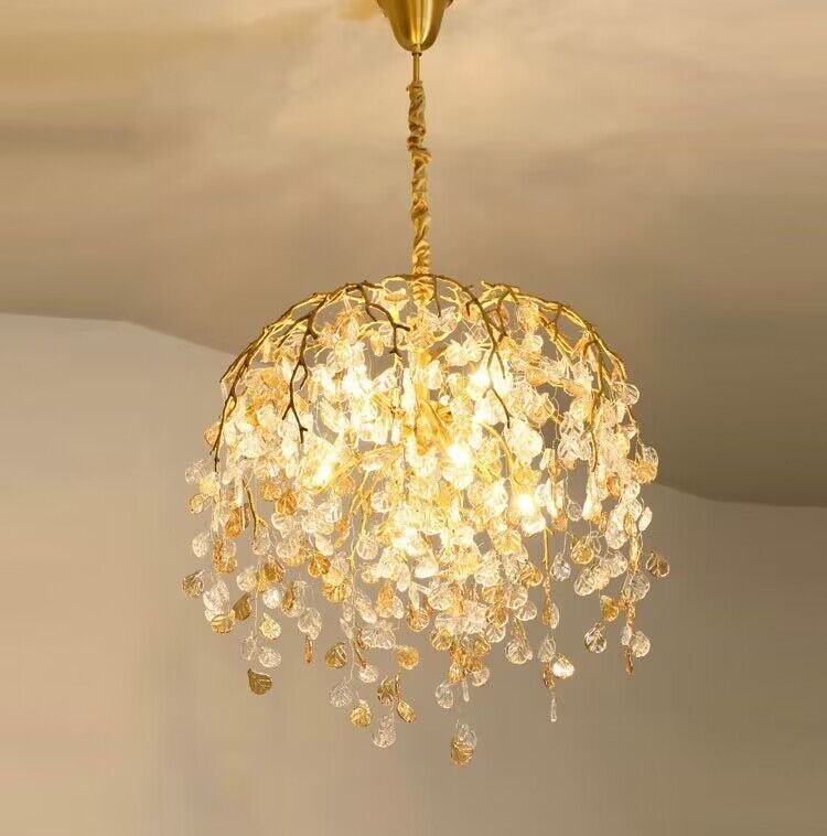 Modern Luxury Leaf Branch Glass Chandelier for Living/Dining Room/Bedroom - Zelno Lighting