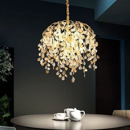 Modern Luxury Leaf Branch Glass Chandelier for Living/Dining Room/Bedroom - Zelno Lighting
