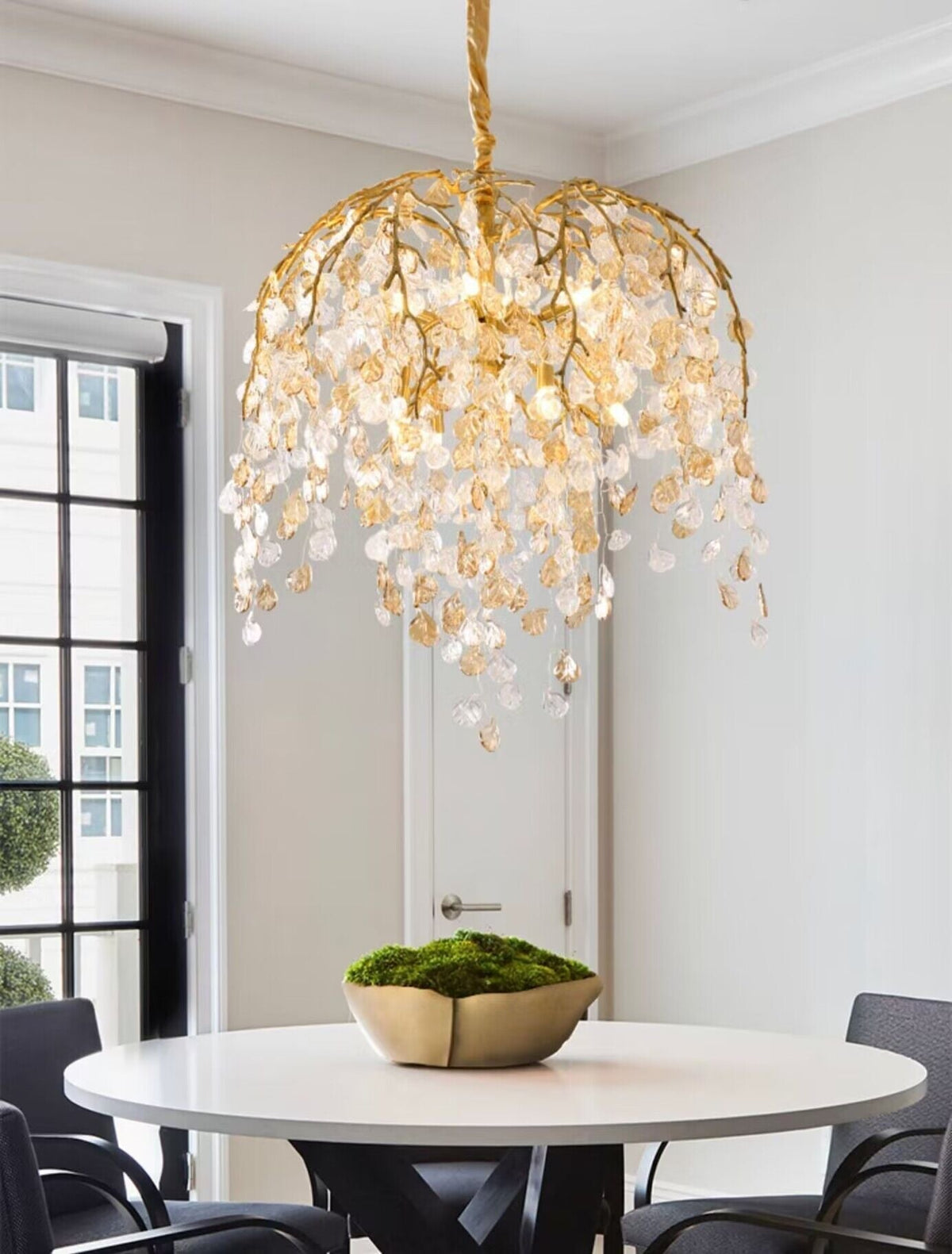 Modern Luxury Leaf Branch Glass Chandelier for Living/Dining Room/Bedroom - Zelno Lighting