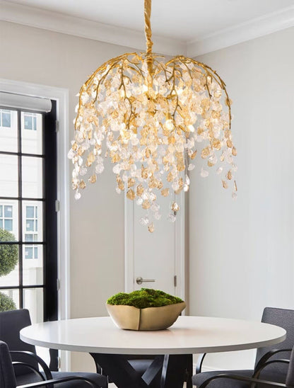 Modern Luxury Leaf Branch Glass Chandelier for Living/Dining Room/Bedroom - Zelno Lighting