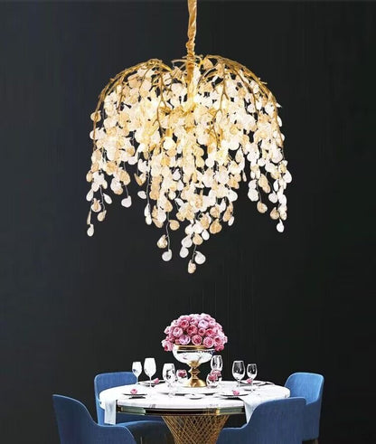 Modern Luxury Leaf Branch Glass Chandelier for Living/Dining Room/Bedroom - Zelno Lighting