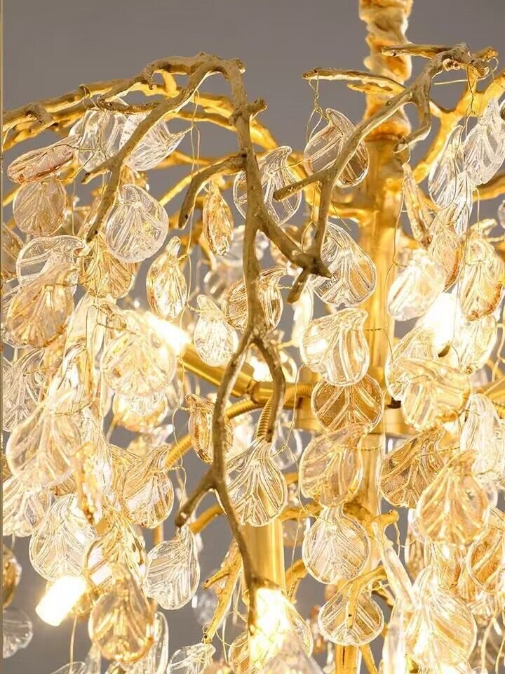 Modern Luxury Leaf Branch Glass Chandelier for Living/Dining Room/Bedroom - Zelno Lighting