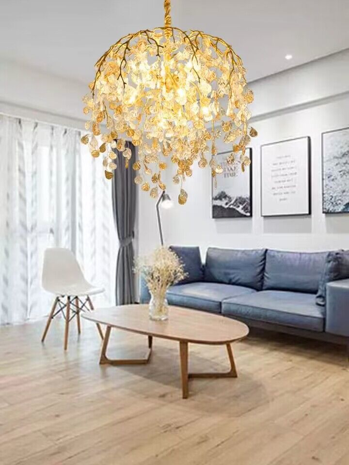 Modern Luxury Leaf Branch Glass Chandelier for Living/Dining Room/Bedroom - Zelno Lighting