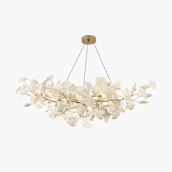 Modern Luxury Linear Ginkgo Ceramic Chandelier for Dining Room/Kitchen Island - Zelno Lighting