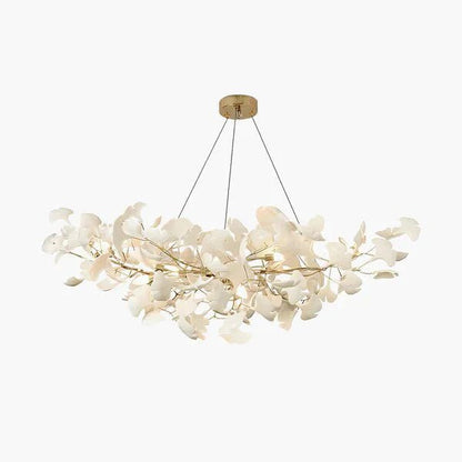 Modern Luxury Linear Ginkgo Ceramic Chandelier for Dining Room/Kitchen Island - Zelno Lighting