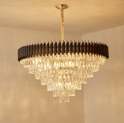 Modern Luxury Multi-Tier Oval/Round Crystal Tiered Chandelier - Zelno Lighting