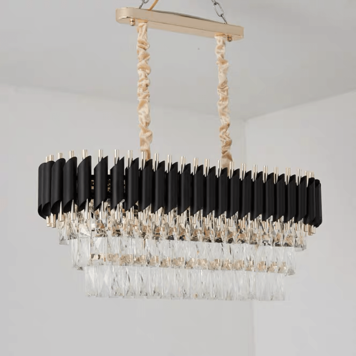 Modern Luxury Multi-Tier Oval/Round Crystal Tiered Chandelier - Zelno Lighting