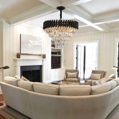 Modern Luxury Multi-Tier Oval/Round Crystal Tiered Chandelier - Zelno Lighting