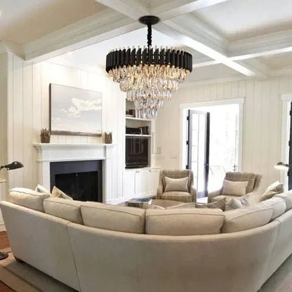 Modern Luxury Multi-Tier Oval/Round Crystal Tiered Chandelier - Zelno Lighting
