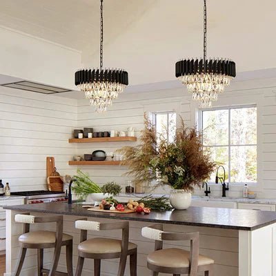 Modern Luxury Multi-Tier Oval/Round Crystal Tiered Chandelier - Zelno Lighting