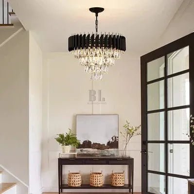 Modern Luxury Multi-Tier Oval/Round Crystal Tiered Chandelier - Zelno Lighting