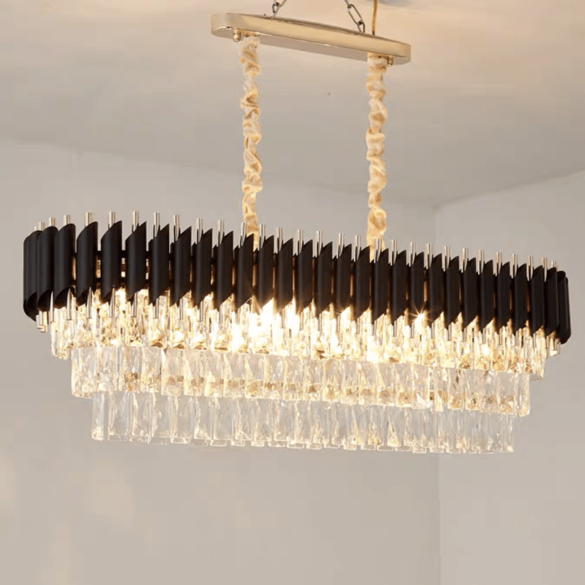 Modern Luxury Multi-Tier Oval/Round Crystal Tiered Chandelier - Zelno Lighting