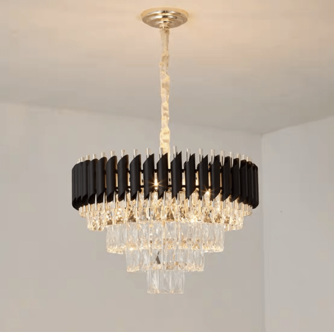 Modern Luxury Multi-Tier Oval/Round Crystal Tiered Chandelier - Zelno Lighting