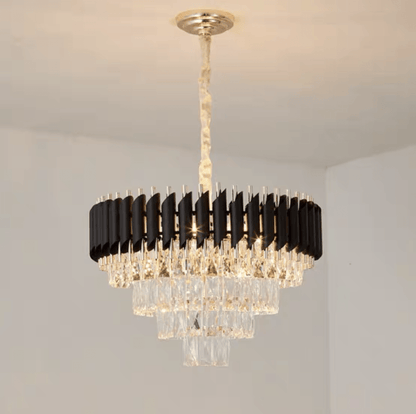 Modern Luxury Multi-Tier Oval/Round Crystal Tiered Chandelier - Zelno Lighting