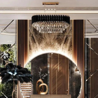 Modern Luxury Multi-Tier Oval/Round Crystal Tiered Chandelier - Zelno Lighting