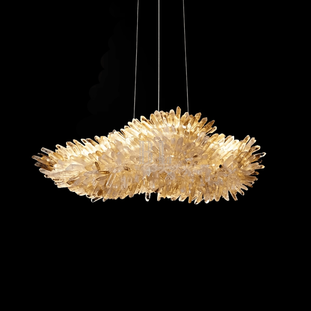 Modern Natural Crystal Wing Chandelier - Zelno Lighting