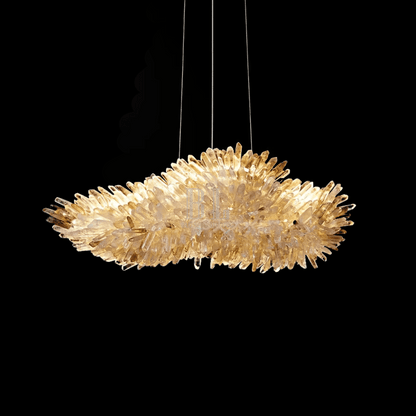 Modern Natural Crystal Wing Chandelier - Zelno Lighting