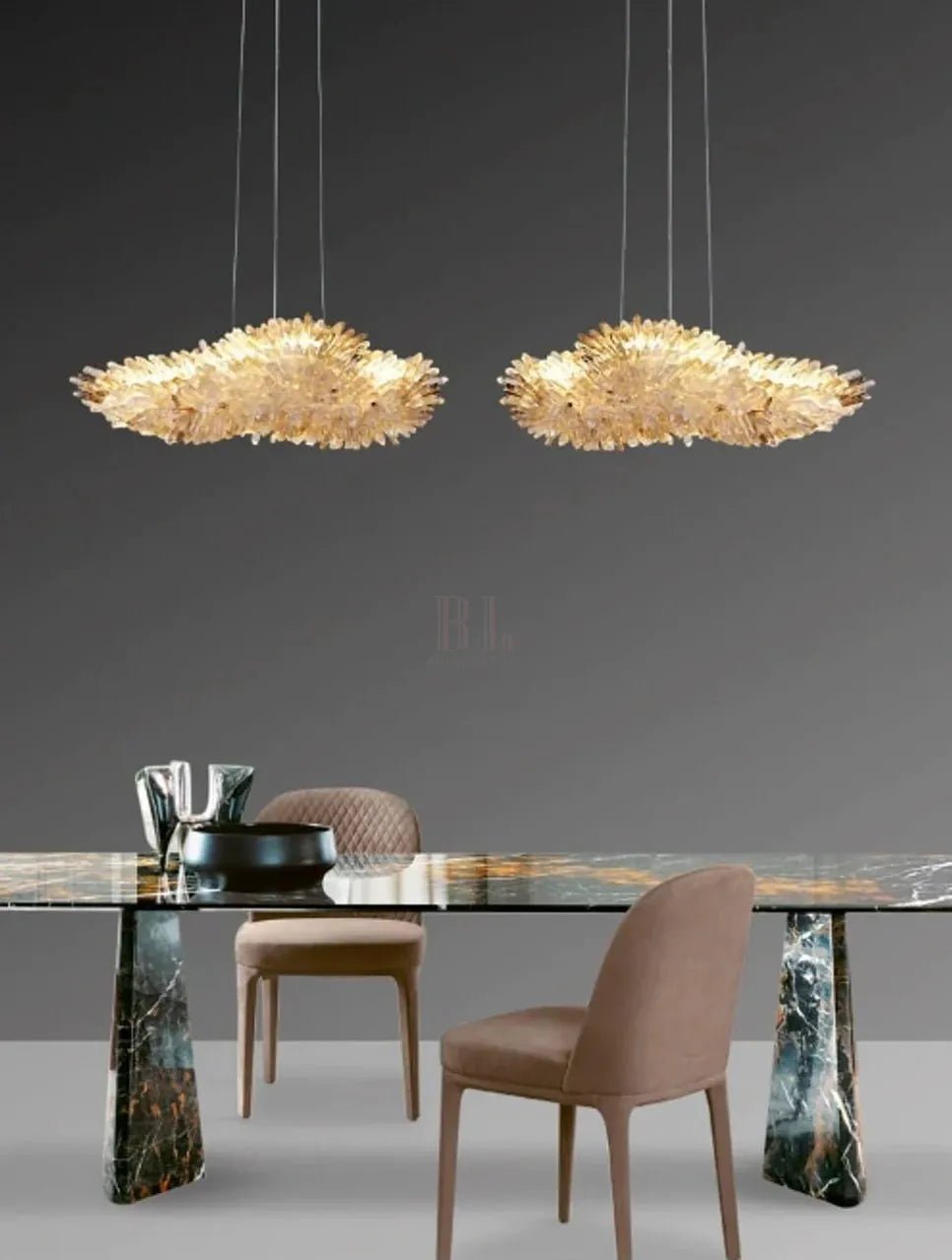 Modern Natural Crystal Wing Chandelier - Zelno Lighting