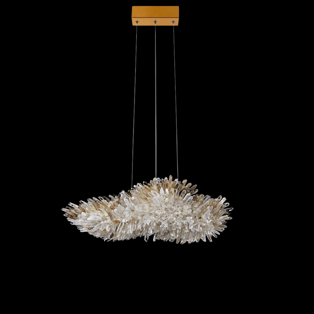 Modern Natural Crystal Wing Chandelier - Zelno Lighting