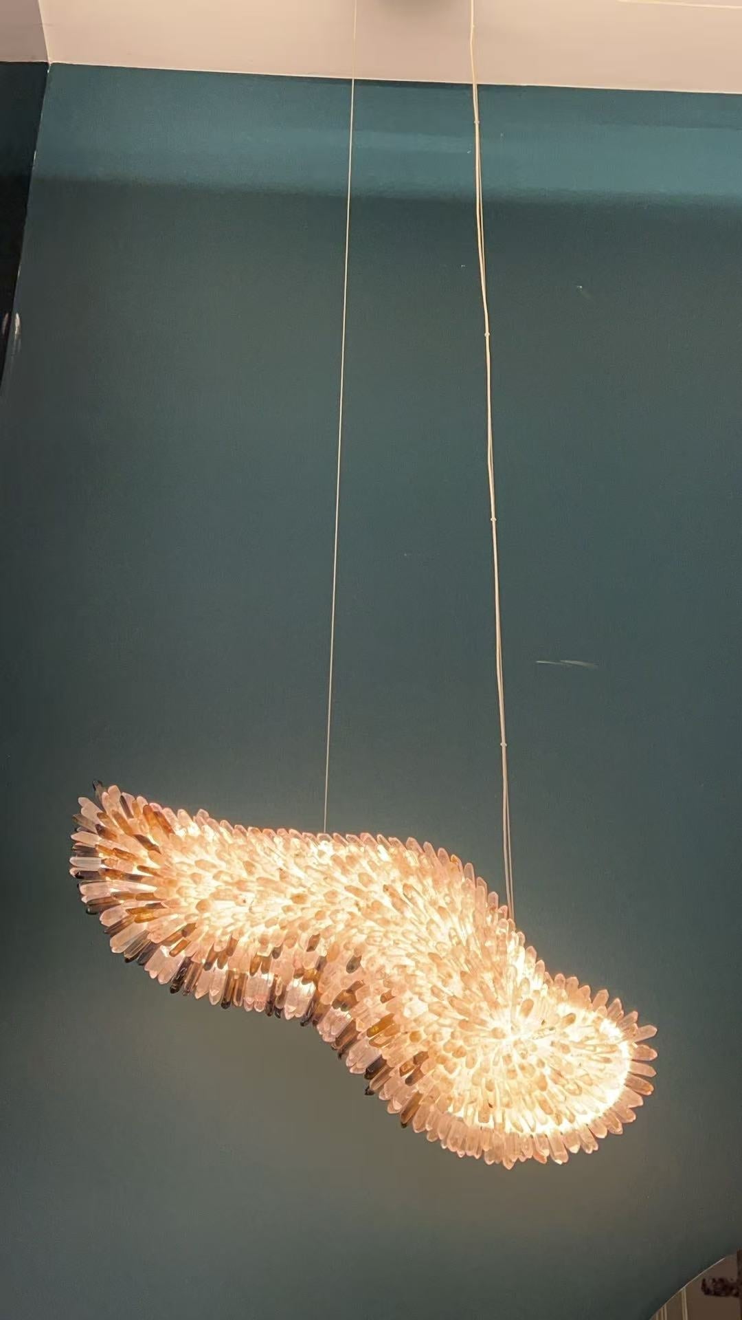 Modern Natural Crystal Wing Chandelier - Zelno Lighting