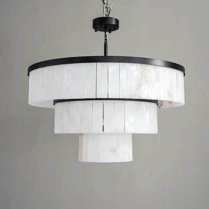 Modern Nature Alabaster 3 Tier Chandelier - Zelno Lighting