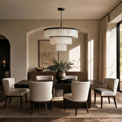 Modern Nature Alabaster 3 Tier Chandelier - Zelno Lighting