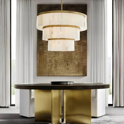 Modern Nature Alabaster 3 Tier Chandelier - Zelno Lighting