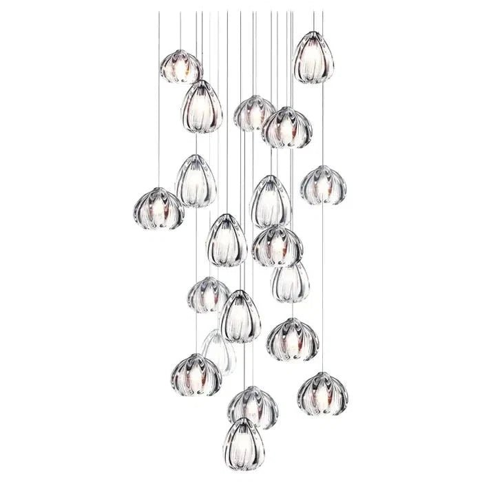 Modern Nordic Style Hand Blown Glass Pendant Crystal Chandelier for Dining Room/Living Room/Stairwell - Zelno Lighting