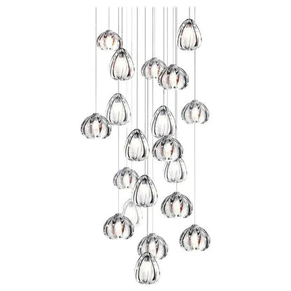 Modern Nordic Style Hand Blown Glass Pendant Crystal Chandelier For Dining Room/Living Room/Stairwell - Zelno Lighting