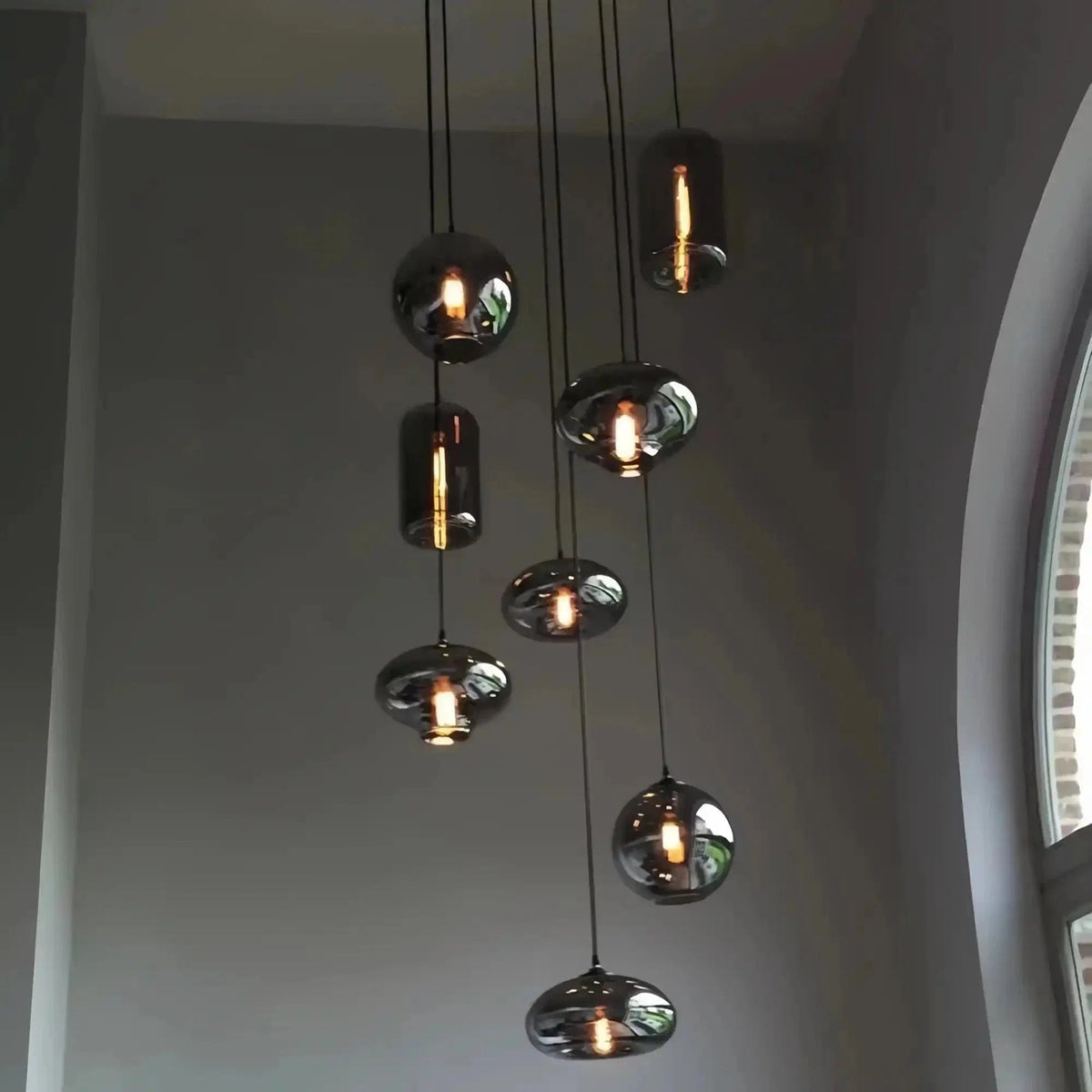 Modern Pendant Fixture light For 2 Story Foyer /Enterway /Staircase - Zelno Lighting