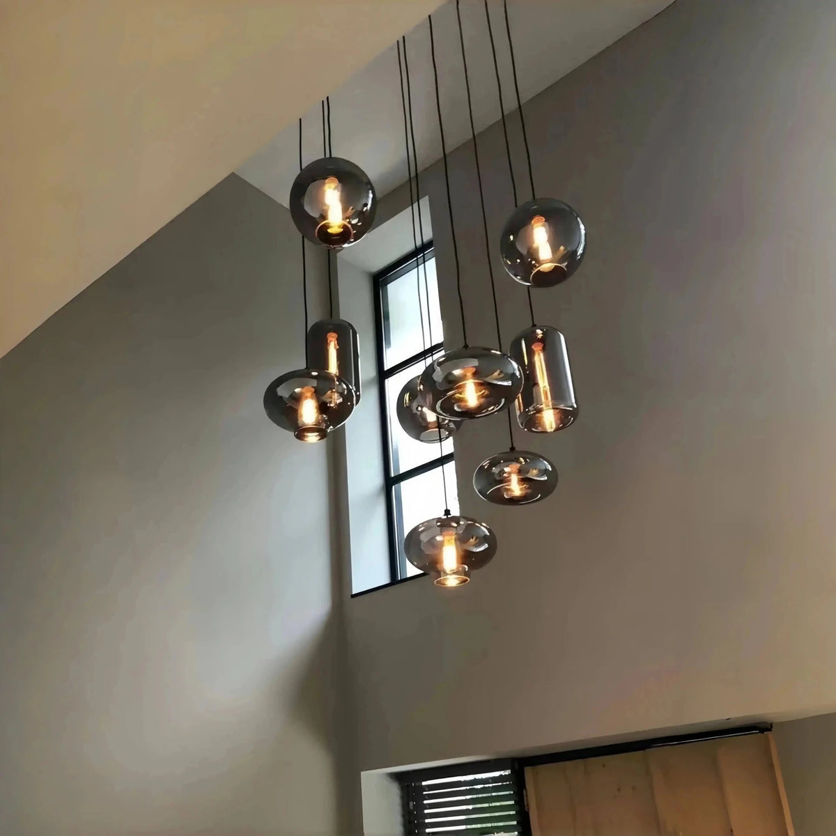 Modern Pendant Fixture light For 2 Story Foyer /Enterway /Staircase - Zelno Lighting