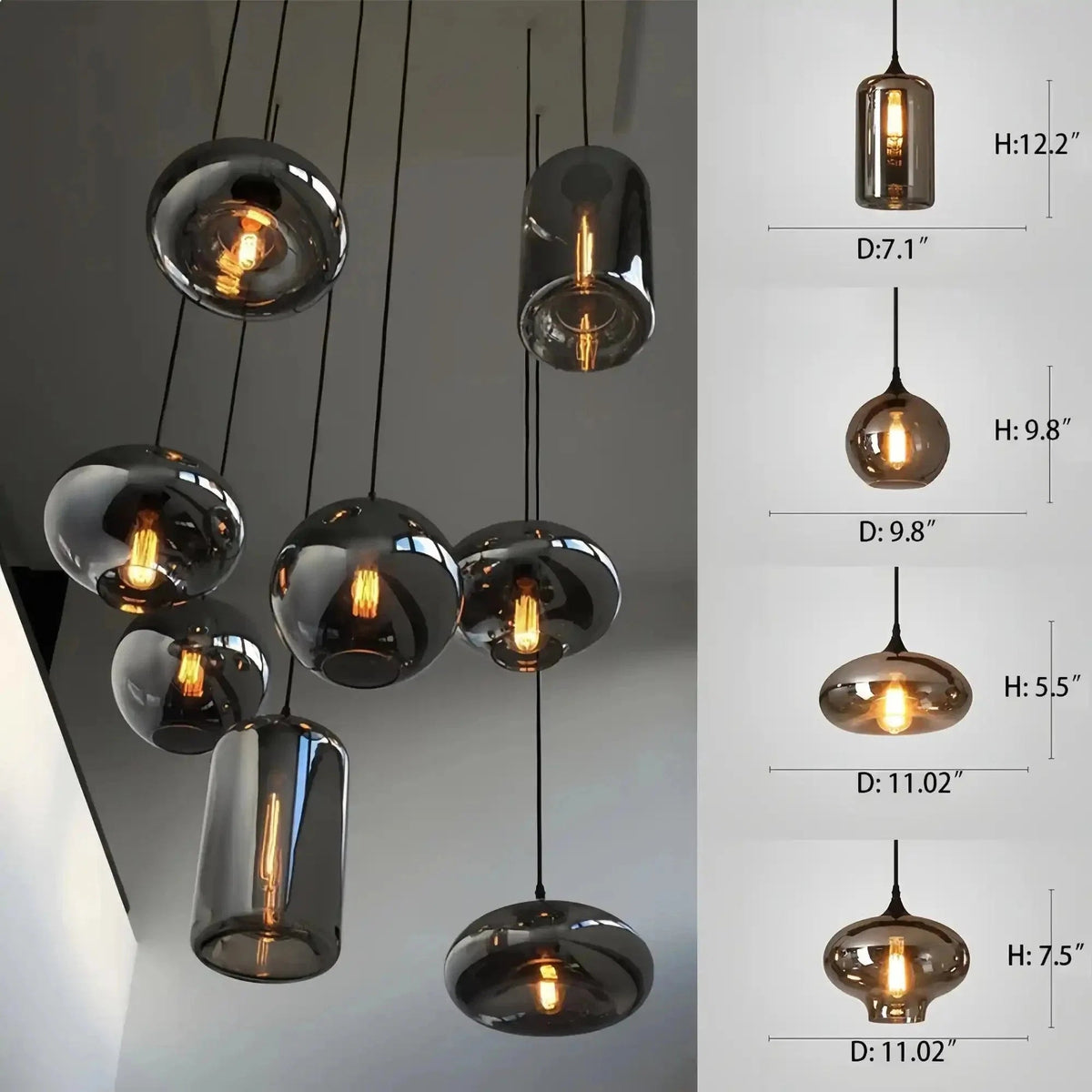 Modern Pendant Fixture light For 2 Story Foyer /Enterway /Staircase - Zelno Lighting