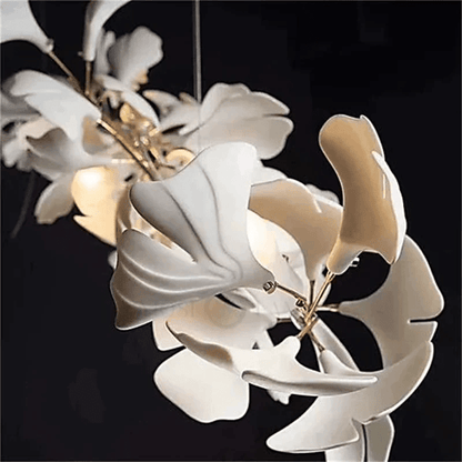 Modern Porcelain Ginkgo Branch Chandelier - Zelno Lighting