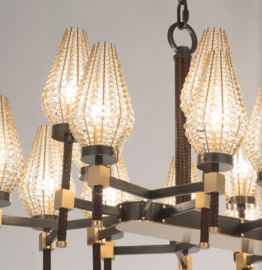 Modern Rectangular Crystal Shade Chandelier for Dining Room - Zelno Lighting
