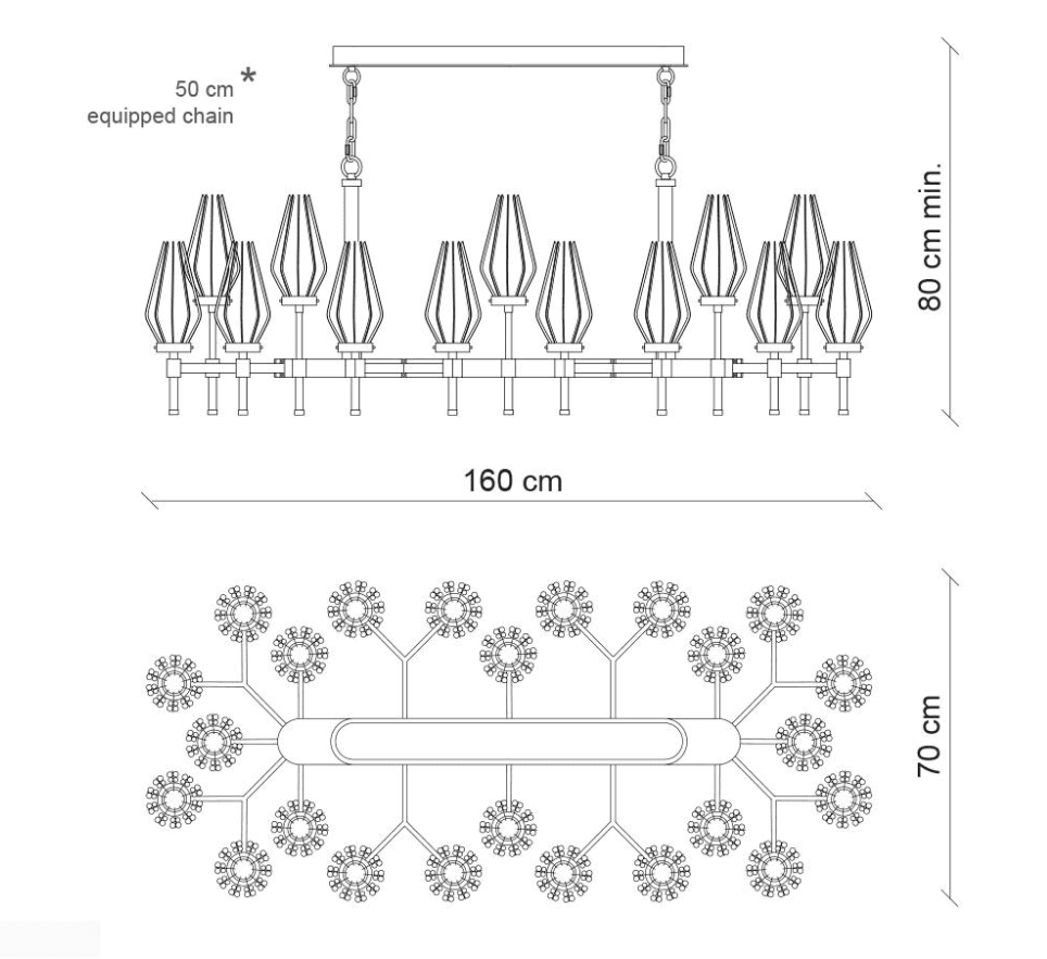 Modern Rectangular Crystal Shade Chandelier for Dining Room - Zelno Lighting
