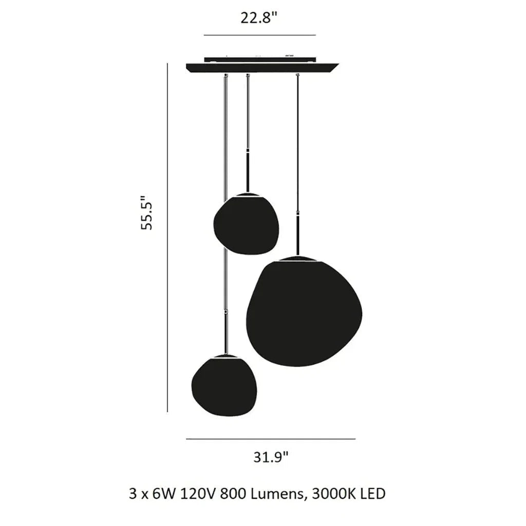 Modern Rock Glass Special Shape Pendant Lighting - Zelno Lighting