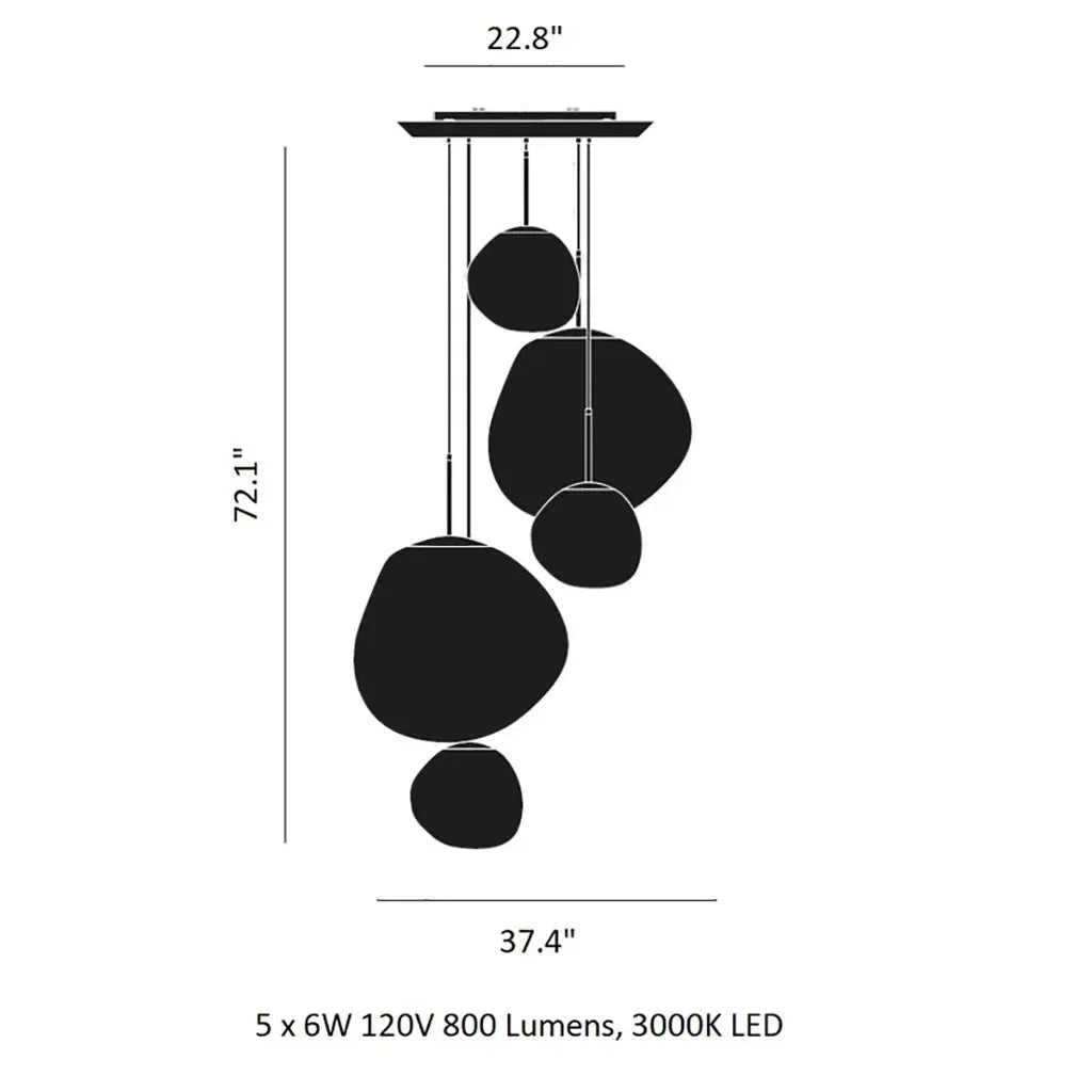 Modern Rock Glass Special Shape Pendant Lighting - Zelno Lighting