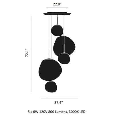 Modern Rock Glass Special Shape Pendant Lighting - Zelno Lighting